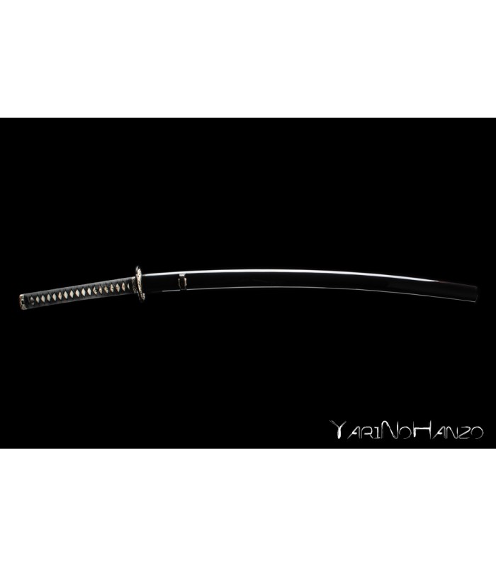 Support Katana Ou Iaito - Bois Noir Avec Kanjis Dorés - Longueur 34 Cm - Style Japonais Traditionnel - Décoration Collection