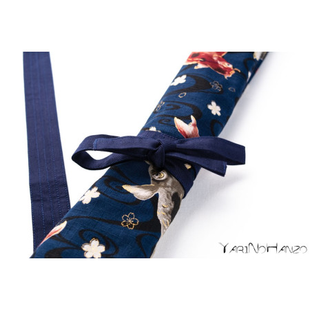 Sac bleu Aikido KOI | Buki Bukuro KOI | Sac pour Tanto, Bokken et Jo