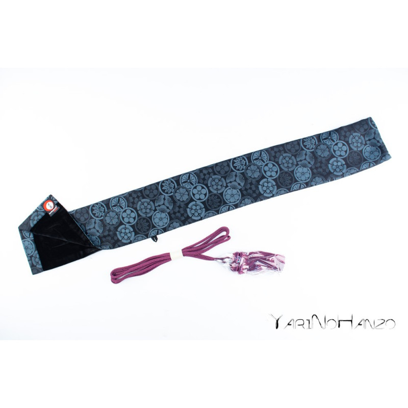 Wakizashi Bukuro Kamon (fond sombre) | Sac pour Katana et Nihonto